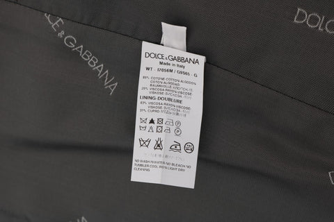 Gray STAFF cotton rayon vest by Dolce & Gabbana, featuring a tailored fit and sleek design, displayed on a plain background.