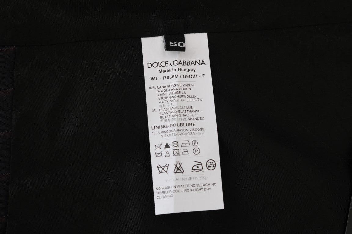 Blue Wool Stretch Vest by Dolce & Gabbana, close-up showing fitted design and textured fabric.