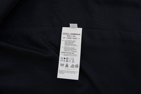 Blue wool stretch vest by Dolce & Gabbana featuring a fitted design and subtle texture details.
