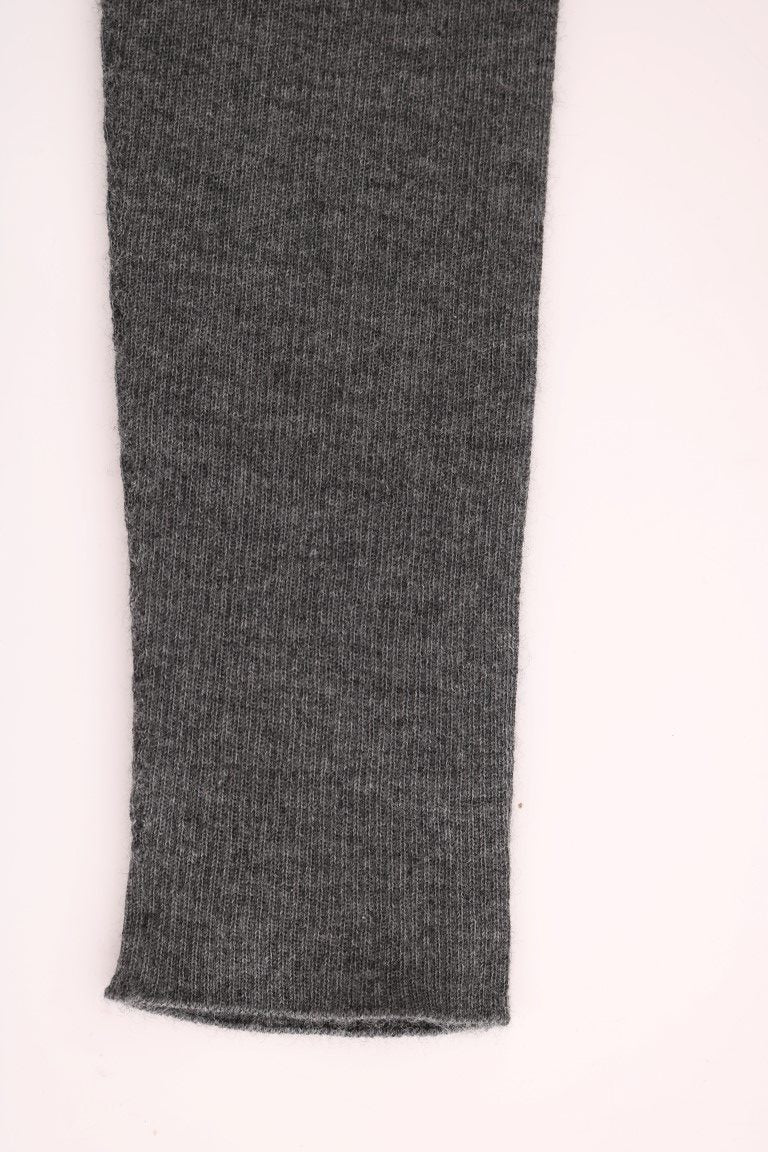 Gray cashmere stretch tights by Dolce & Gabbana displayed on a plain background.