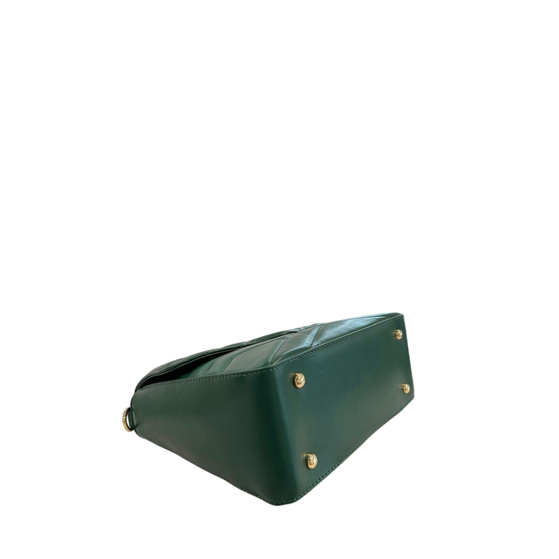 Cristinaeffe CF24FW025_VERDE handbag by Jag Couture London - New York, featuring green leather with gold hardware.