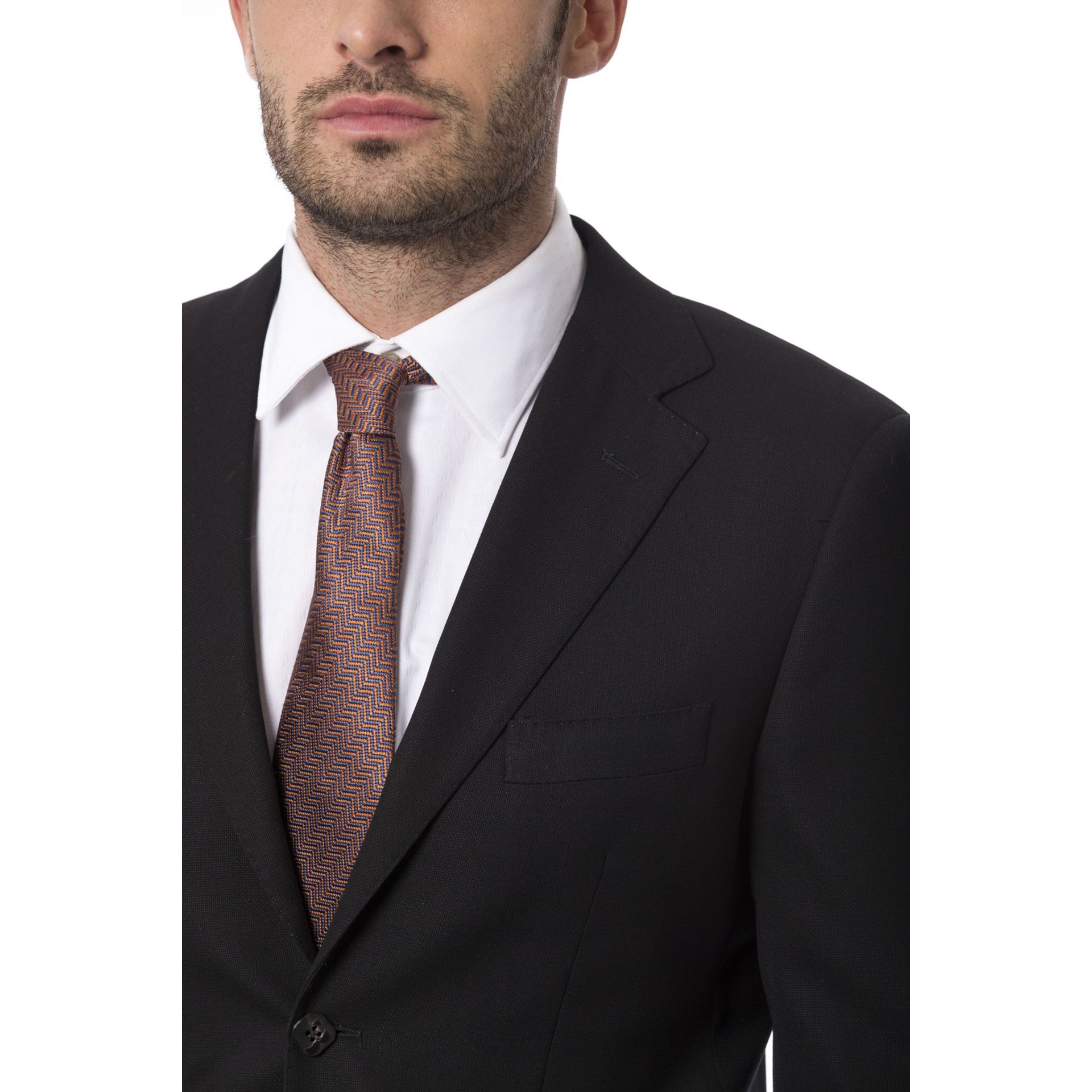 Jag Couture London Billionaire BLBO5396A10_199 men's luxury blazer in dark fabric, shown on a hanger against a neutral background.