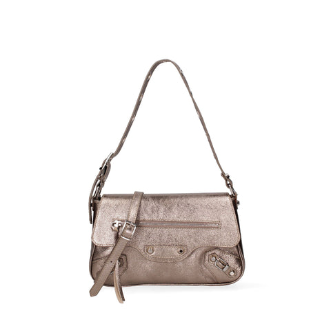 Jag Couture London bronze Roberta Rossi RR220723423FBG-L005 handbag with textured leather and gold-tone hardware.