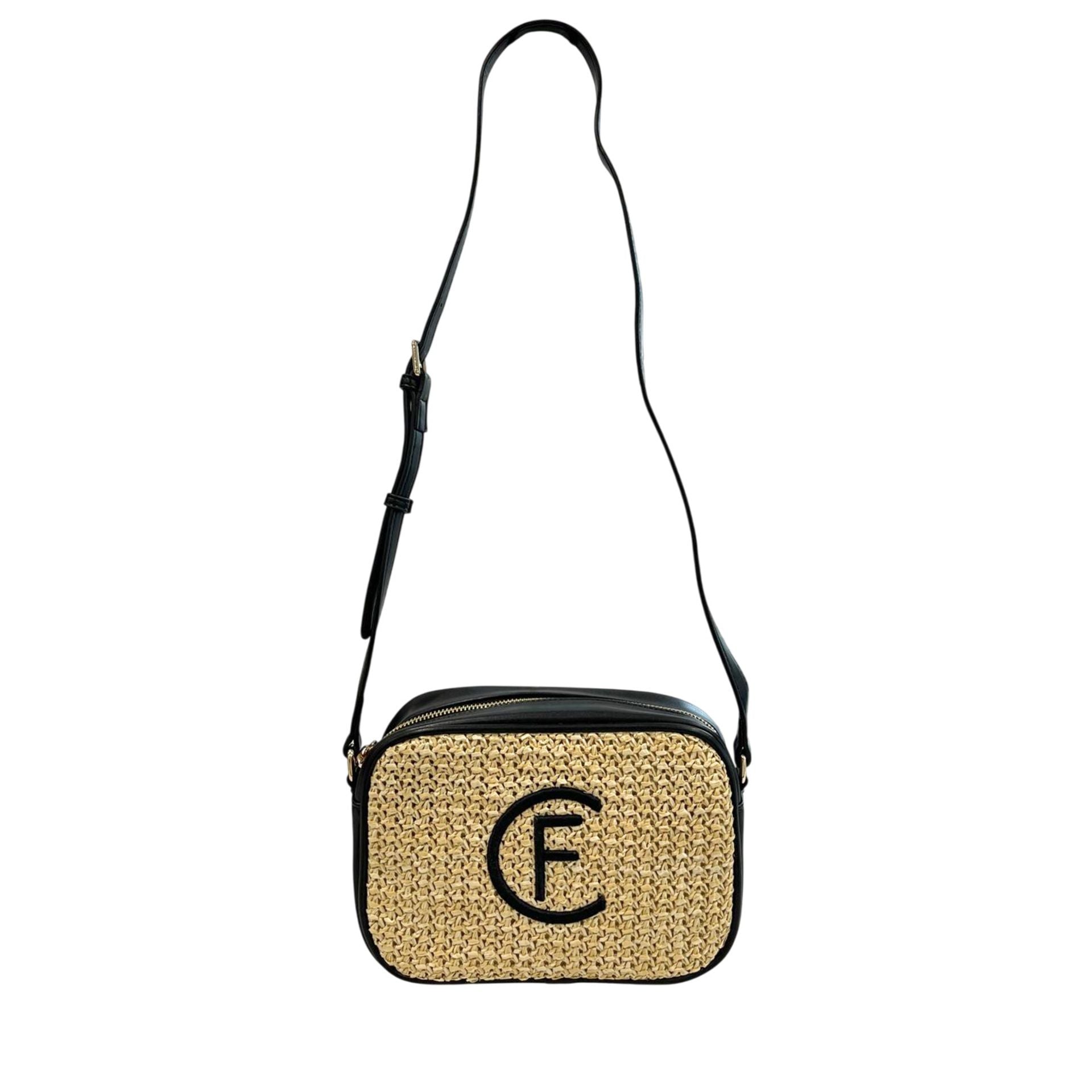 Cristinaeffe CF22702 beige handbag by Jag Couture London - New York, showcasing sleek design and textured leather exterior.