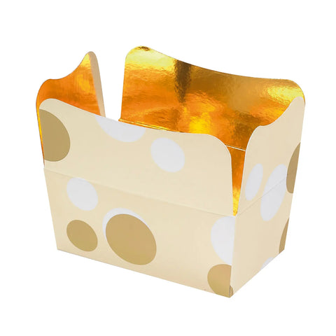Assorted luxury ballotins with gold and white spots, 6 designs, 30 pieces by Jag Couture London New York.