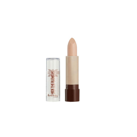 Rimmel Hide The Blemish Concealer in shade 004 Natural Beige, with a close-up of the tube showing the product and branding.