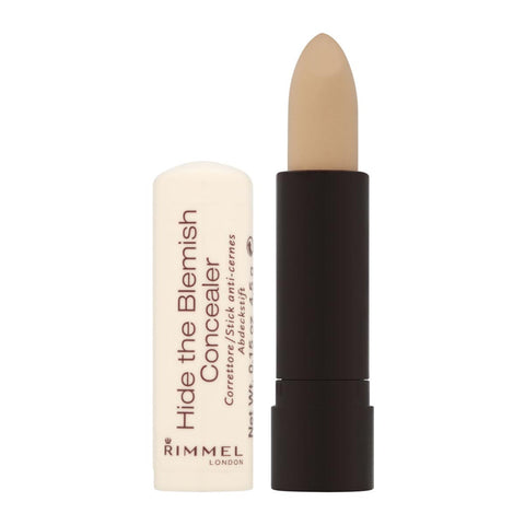 Rimmel London Hide The Blemish Concealer in shade 103, featuring a sleek tube with applicator for flawless skin coverage.