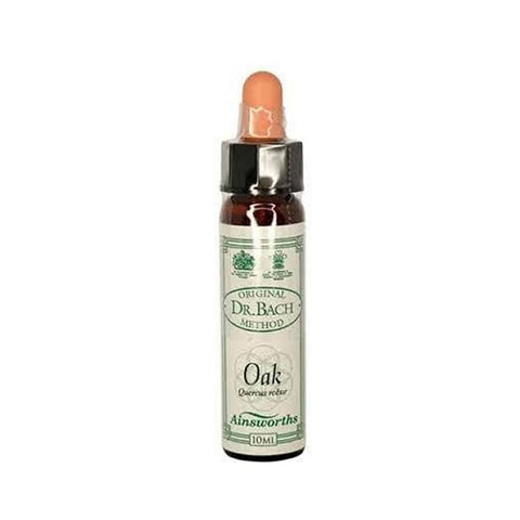 Santiveri Bach Oak herbal remedy in a 10ml bottle, displayed with packaging, from Jag Couture London - New York.