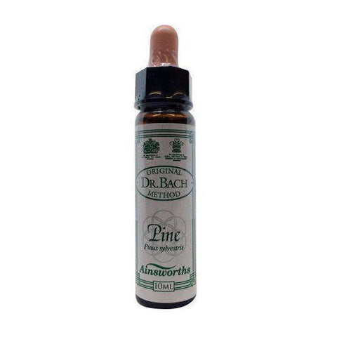 Santiveri Bach Pine 10ml herbal remedy bottle with dropper cap, natural medicinal product from Jag Couture London - New York.