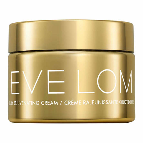 Eve Lom Daily Rejuvenating Cream 50ml jar showing creamy moisturizer with a smooth texture and elegant packaging.