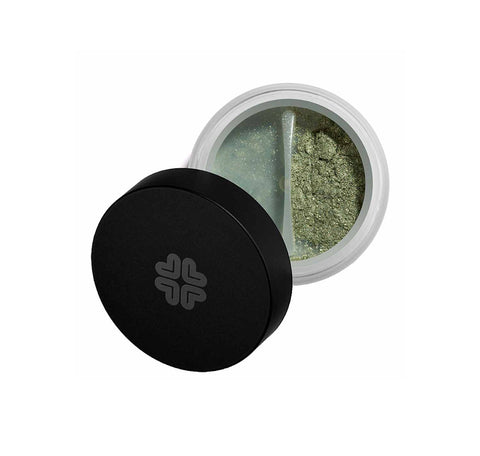 Lily Lolo Sombra Mineral Green Opal eyeshadow in a compact with shimmery green and blue hues, from Jag Couture London - New York.