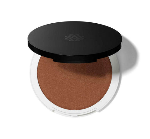 Jag Couture London Montego Day compact bronzer by Lily Lolo, featuring a sleek, portable makeup compact with warm bronzing shades.