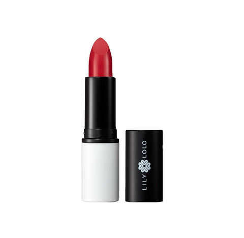 Lily Lolo Flirtation Lip Bar from Jag Couture London New York, showing the sleek lipstick packaging and shade swatch.