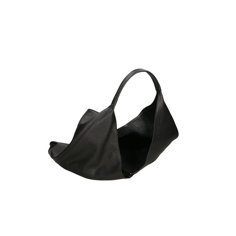 Jag Couture London - New York Gave Lux GLX220578823FBG-D28_NERO handbag in black leather with silver hardware, front view.