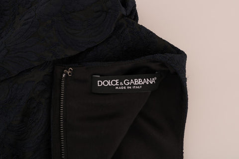Black and blue flare mini dress by Dolce & Gabbana, featuring a stylish fit and vibrant color contrast.