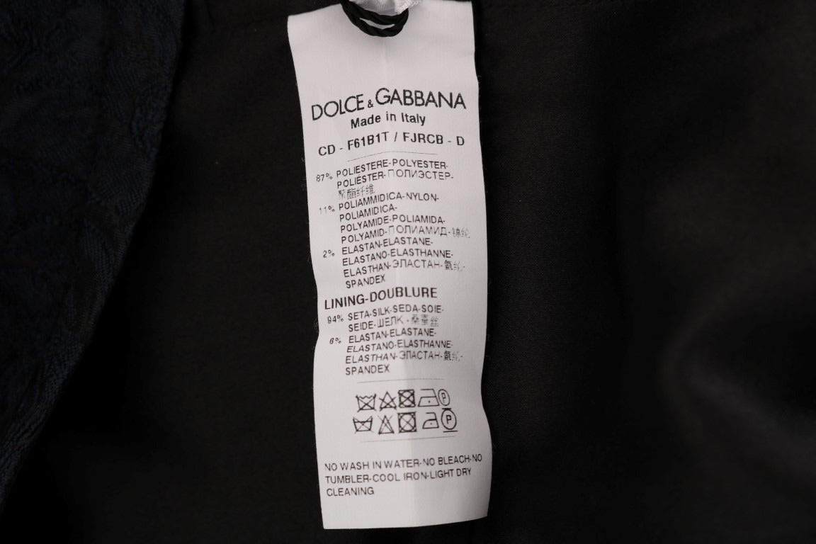 Black and blue flare mini dress by Dolce & Gabbana, featuring a stylish fit and vibrant color contrast.
