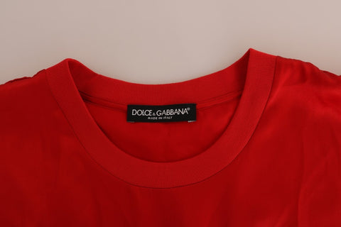 Red silk orange vase with crystal top by Dolce & Gabbana, featuring elegant fabric and sparkling crystal accents.