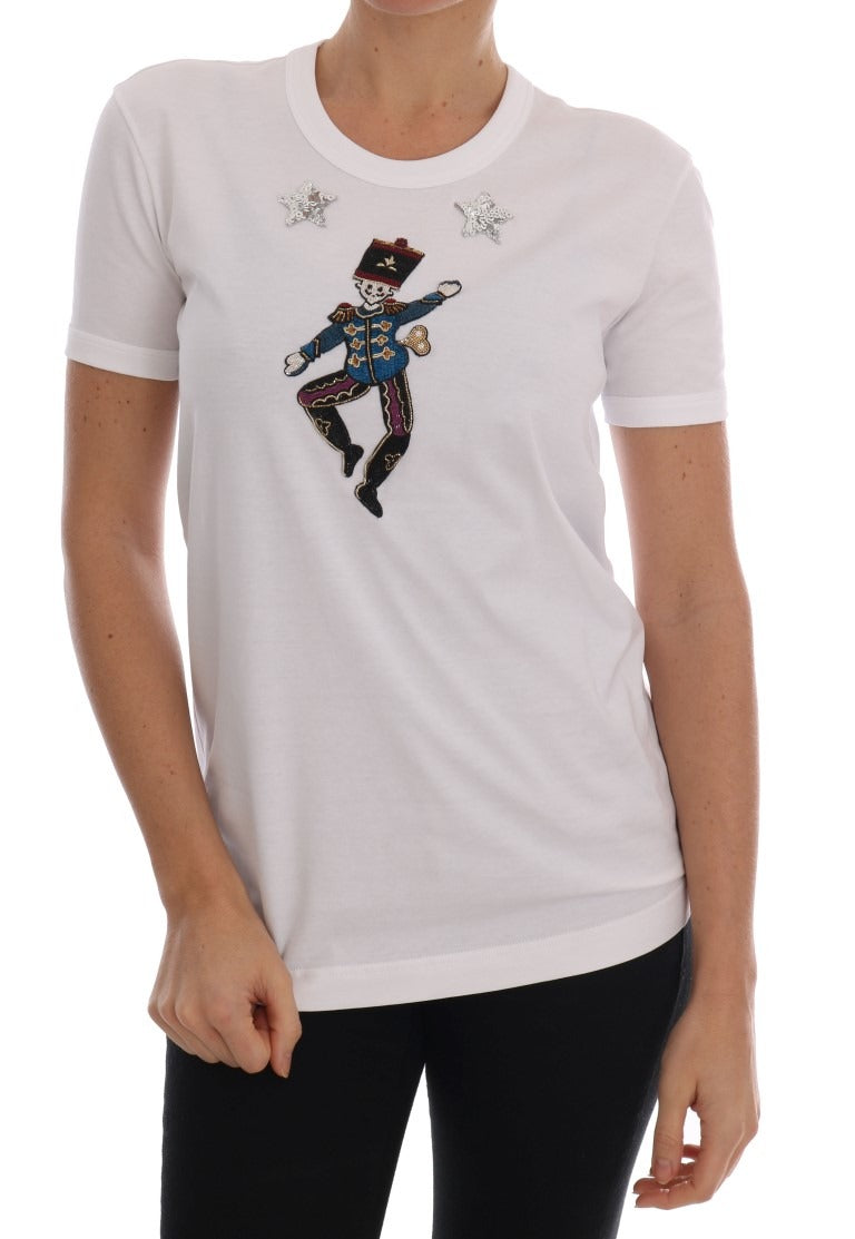White cotton fairy tale T-shirt by Dolce & Gabbana featuring whimsical print and casual fit.
