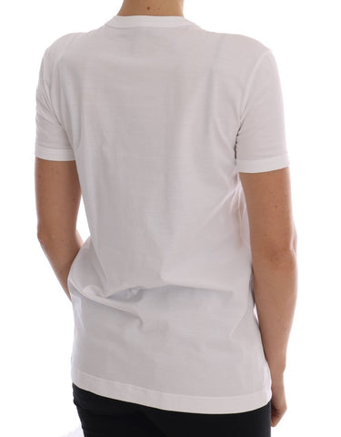 White cotton fairy tale T-shirt by Dolce & Gabbana featuring a whimsical print and comfortable fit.