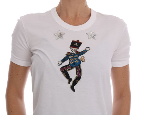 White cotton Fairy Tale T-shirt by Dolce & Gabbana featuring a whimsical design on the front.