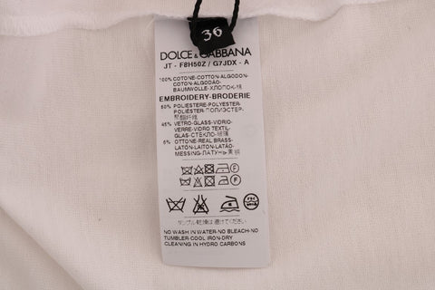 White cotton Fairy Tale T-Shirt by Dolce & Gabbana featuring whimsical print and classic crew neck design.