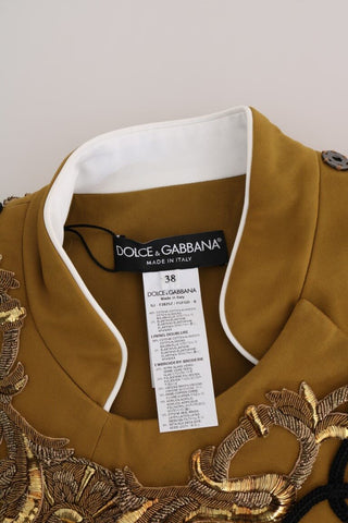 Yellow crystal cross vest jacket by Dolce & Gabbana, featuring a stylish design with crystal embellishments and a tailored fit.
