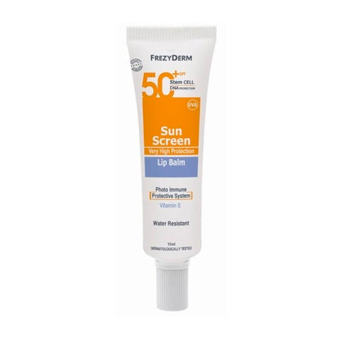 Jag Couture London New York Frezyderm SPF50+ Sun Screen Lip Balm in 15ml tube, provides high sun protection for lips.