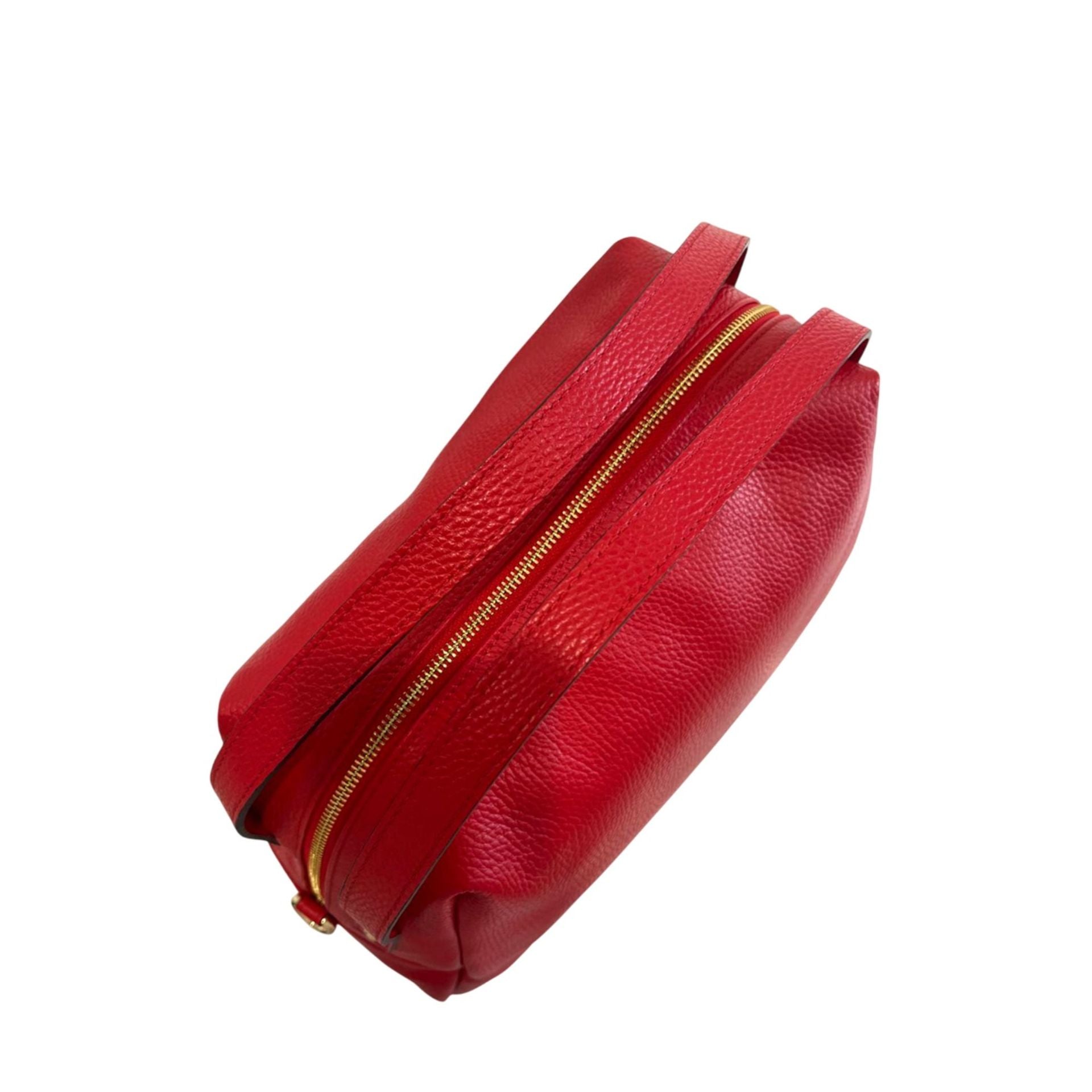 Red Baldinini Trend RC1754_LUCCA leather handbag by Jag Couture London - New York, with gold-tone hardware and adjustable strap.