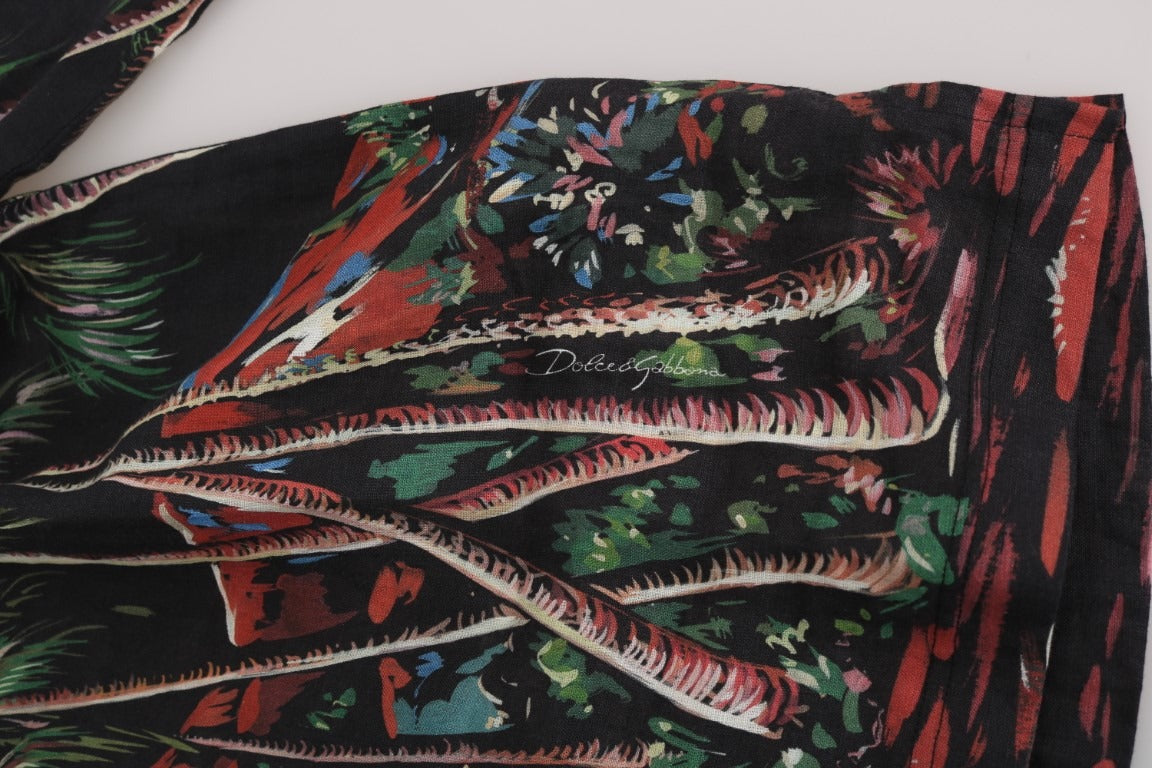 Black Volcano Sicily Dolce & Gabbana short sleeve T-shirt with bold graphic design and classic crew neck.