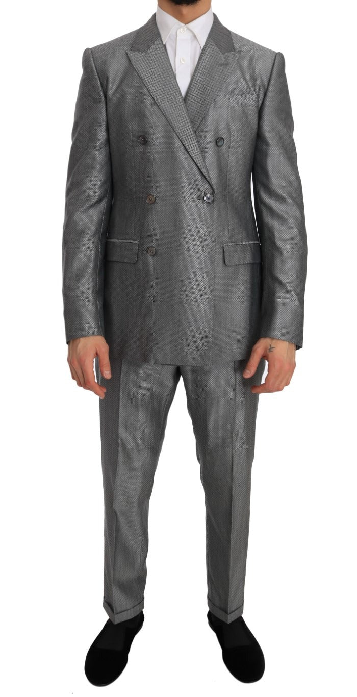 Black stretch crystal bee slim fit suit by Dolce & Gabbana, featuring tailored design with crystal bee embellishments.
