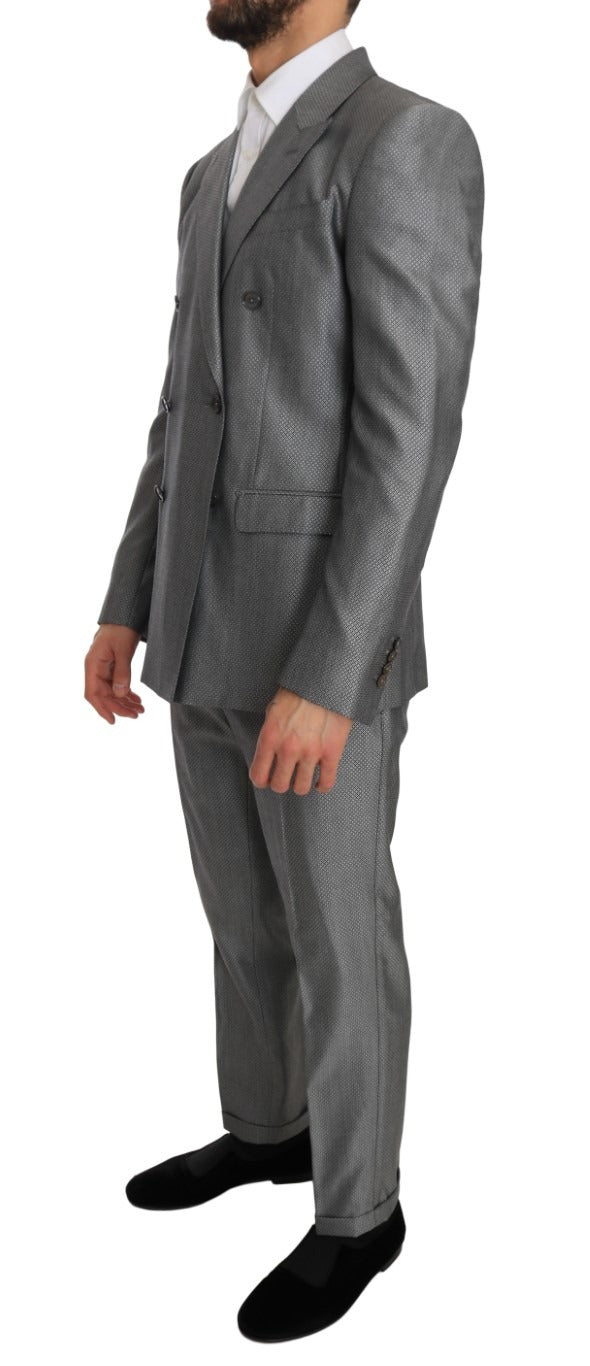 Black stretch crystal bee slim fit suit by Dolce & Gabbana, tailored with sleek fabric and intricate crystal bee embroidery.