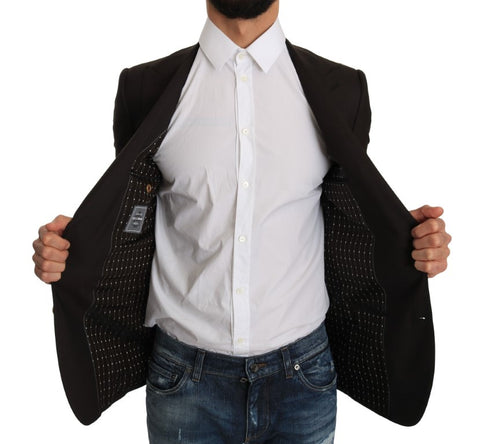 Brown wool Sicilia jacket by Dolce & Gabbana, tailored blazer with classic collar and structured fit, displayed on a hanger.