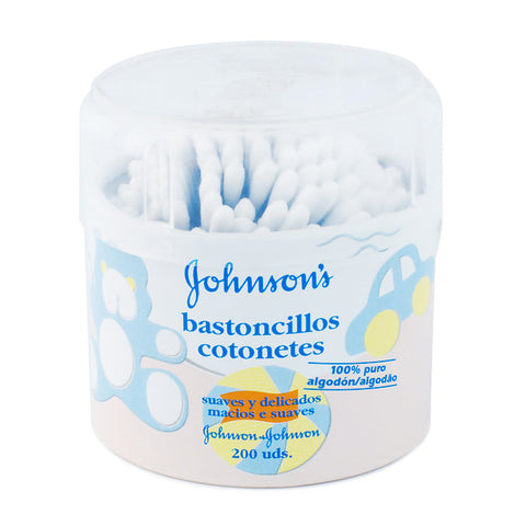Box of Johnsons Cotton Buds by Jag Couture London - New York, containing 200 soft cotton swabs for personal use.