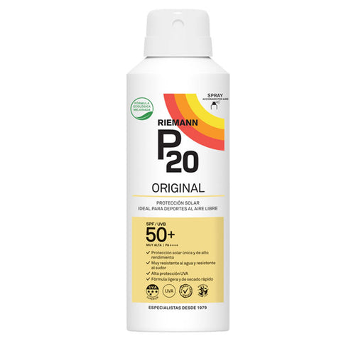 Jag Couture London P20 Original Sunscreen SPF50+ spray in 150ml bottle, easy-to-apply sun protection for face and body.