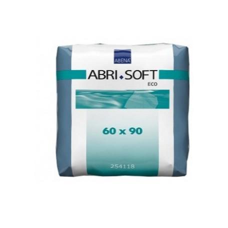 Abena Abri-Soft Eco disposable soap sheets in 60x90 cm, packaged in a box with 30 units, designed for hygienic use.