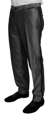 Gray patterned Martini 2-piece suit by Dolce & Gabbana, featuring tailored blazer and matching trousers.