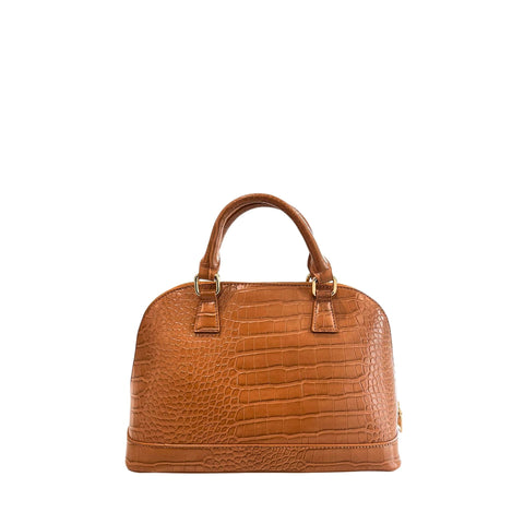Close-up of a Cristinaeffe CF24FW023_CUOIO handbag by Jag Couture London-New York, showing textured leather and sleek design.
