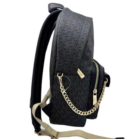 Michael Kors black handbag with silver hardware, featuring sleek design and structured shape, by Jag Couture London - New York.