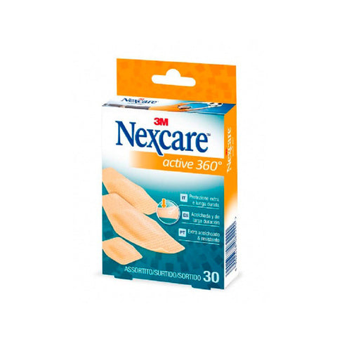 Jag Couture London - New York 3M Nexcare Active 360º first aid bandages, 30 units, shown in a close-up image.