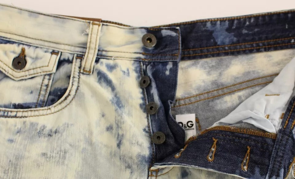Blue D&amp;G Cotton Washed Jeans Denim Shorts