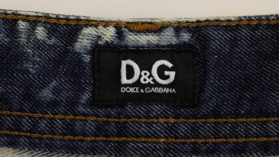 Blue D&amp;G Cotton Washed Jeans Denim Shorts