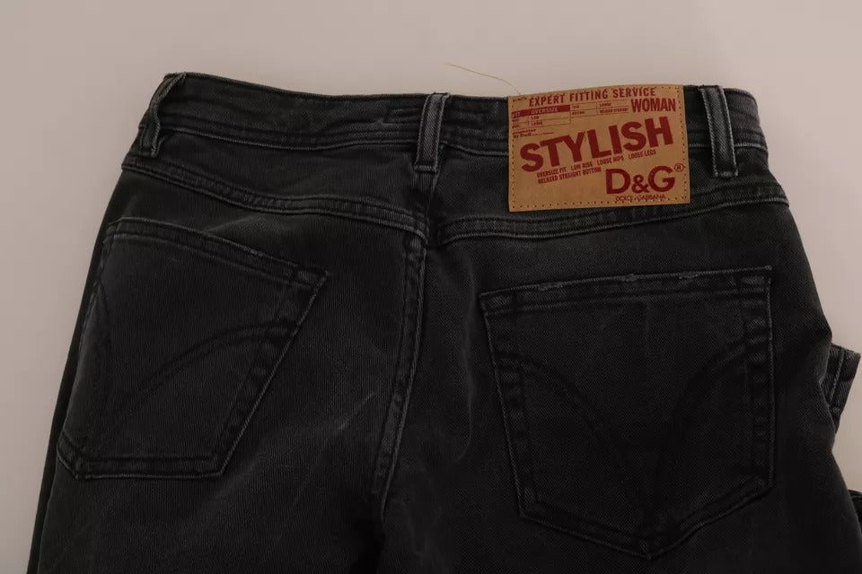 Black Slim Fit Cotton Jeans D&amp;G Pants