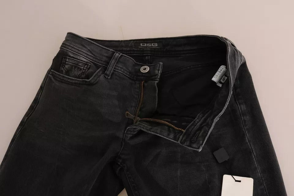Black Slim Fit Cotton Jeans D&amp;G Pants