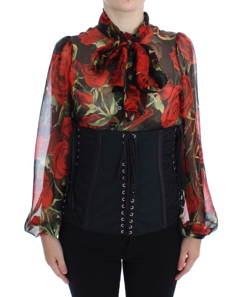 Black stretch corset waist strap belt by Dolce & Gabbana, featuring a form-fitting design and adjustable buckle detail.