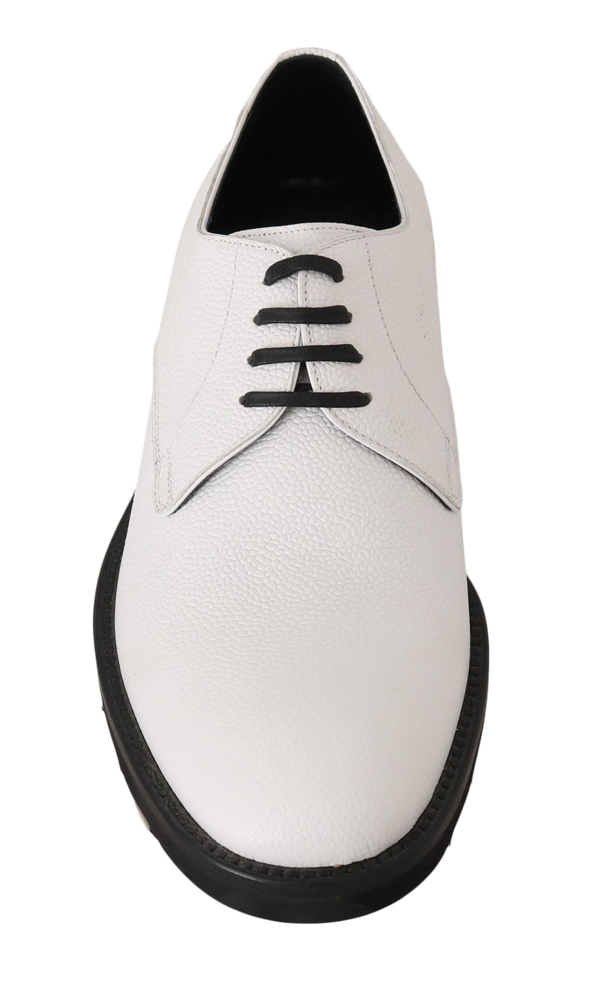 White leather Derby dress shoes by Dolce & Gabbana with sleek design and polished finish.