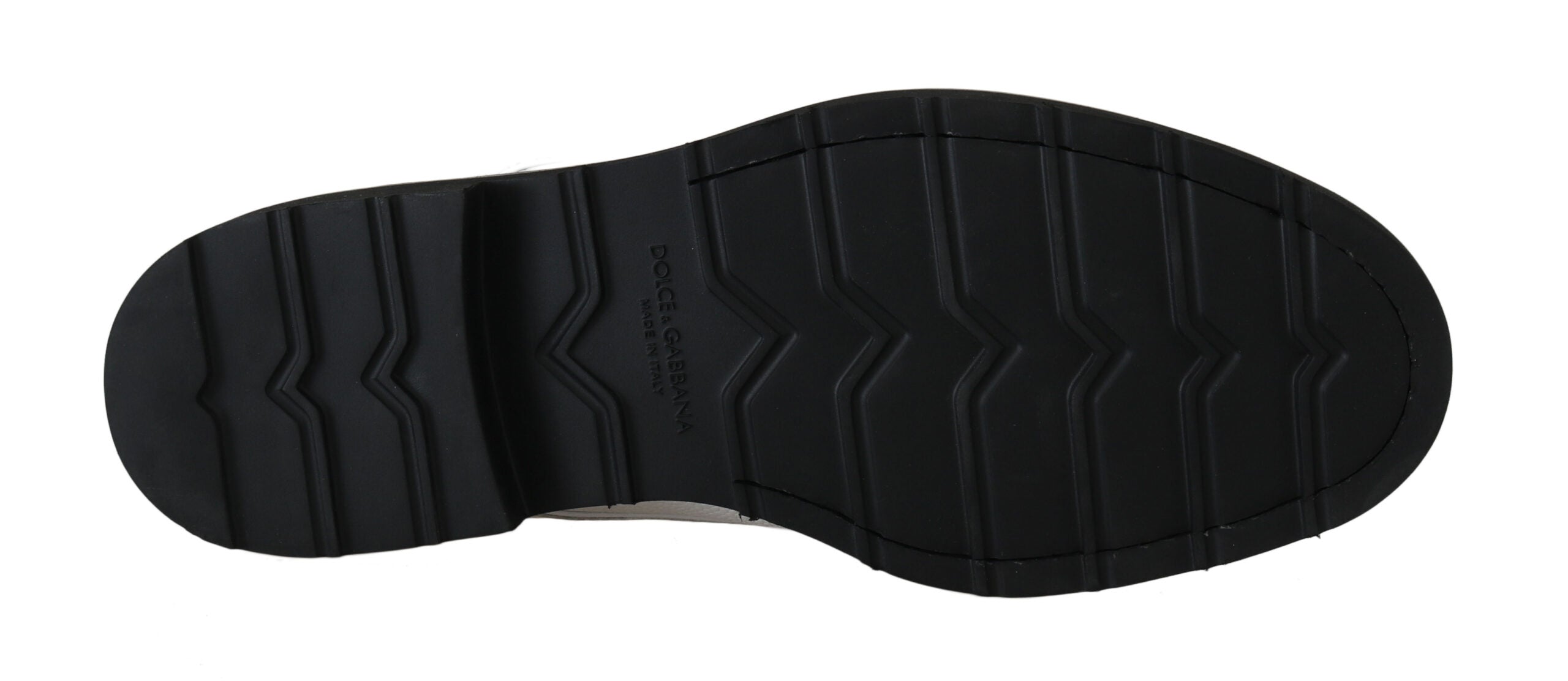 White leather Derby dress shoes by Dolce & Gabbana, formal men's footwear with sleek design and polished finish.