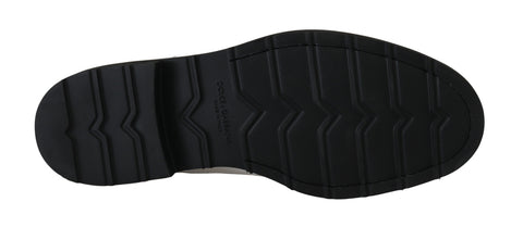 White leather Derby dress shoes by Dolce & Gabbana, formal men's footwear with sleek design and polished finish.