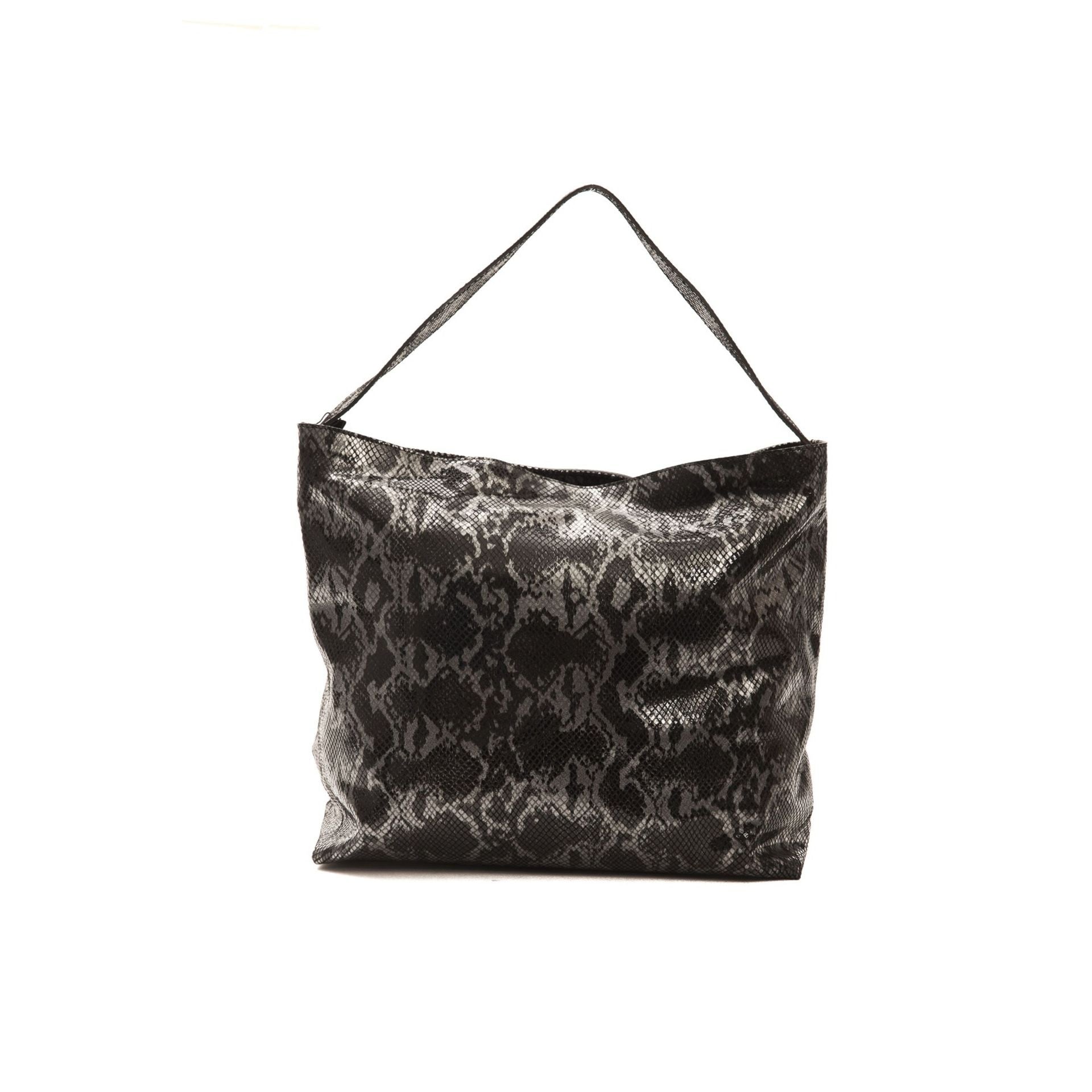 Jag Couture London - New York Pompei Donatella A991MARIA grey handbag with sleek design and silver hardware, displayed on a plain background.