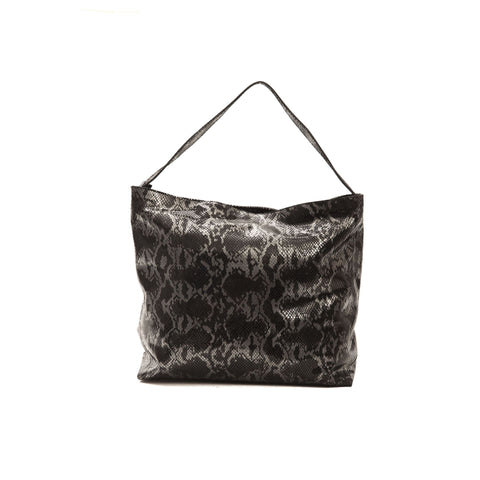 Jag Couture London - New York Pompei Donatella A991MARIA grey handbag with sleek design and silver hardware, displayed on a plain background.