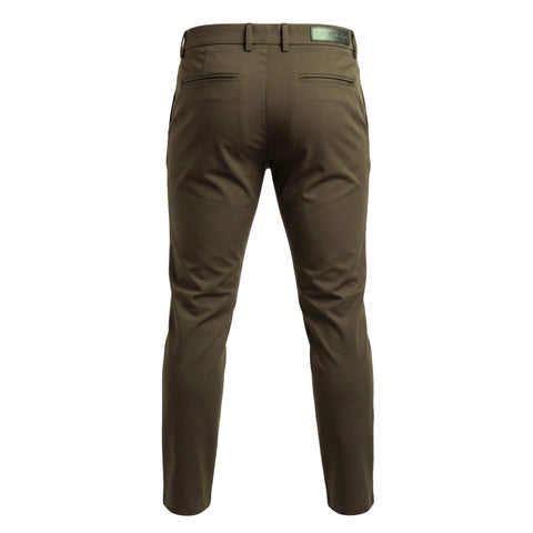 Dark ebony Trussardi jeans with classic fit, featuring visible stitching and branded leather patch on the waistband.